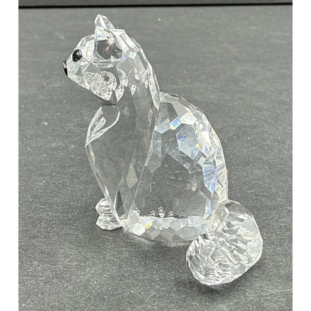 Vtg 2006 Swarovski Sitting Cat Crystal Kitten. Retired‎ Stamped Swan No Box